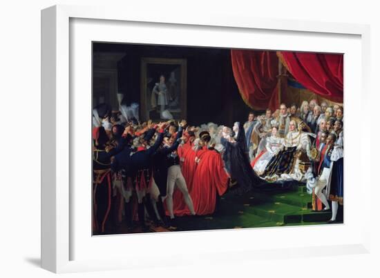 Duchess of Berry Presenting the Duke of Bordeaux to the People and the Army, September 1820-Charles Nicolas Raphael Lafond-Framed Giclee Print