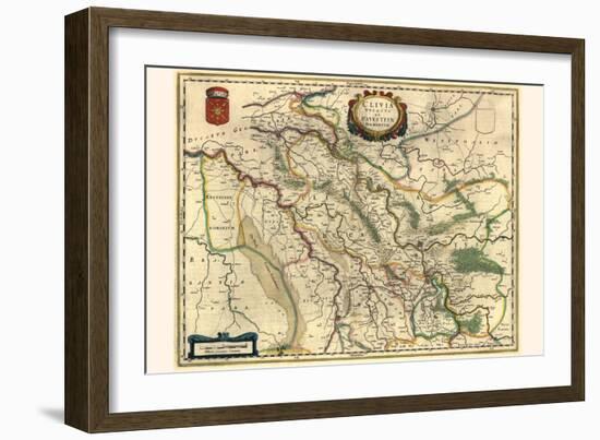 Duchy Of Cleves And Ravenstein Domain-Willem Janszoon Blaeu-Framed Art Print