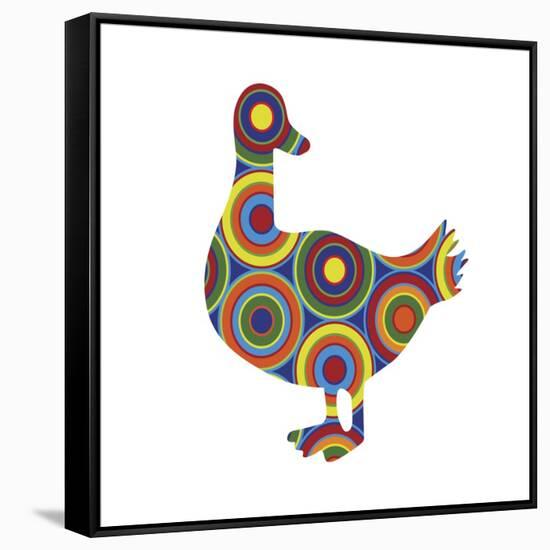 Duck Abstract Circles-Ron Magnes-Framed Stretched Canvas