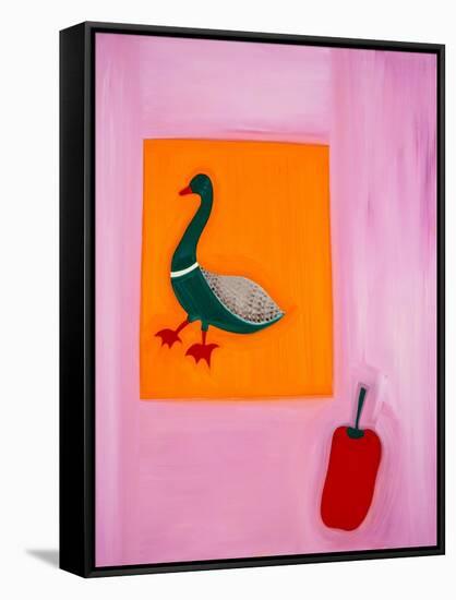 Duck and pepper,1998,(oil on linen)-Cristina Rodriguez-Framed Stretched Canvas