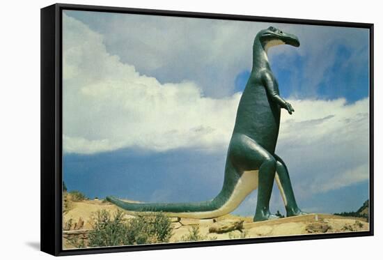 Duck-Billed Dinosaur, Retro-null-Framed Stretched Canvas