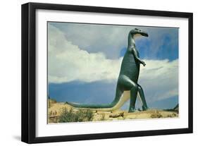 Duck-Billed Dinosaur, Retro-null-Framed Art Print