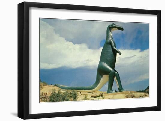 Duck-Billed Dinosaur, Retro-null-Framed Art Print