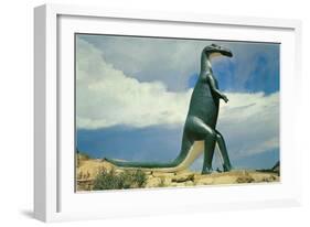 Duck-Billed Dinosaur, Retro-null-Framed Art Print