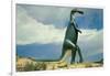 Duck-Billed Dinosaur, Retro-null-Framed Art Print