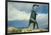 Duck-Billed Dinosaur, Retro-null-Framed Art Print