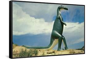 Duck-Billed Dinosaur, Retro-null-Framed Stretched Canvas