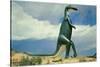 Duck-Billed Dinosaur, Retro-null-Stretched Canvas