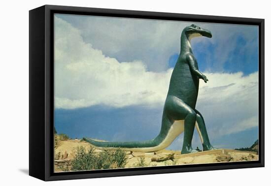 Duck-Billed Dinosaur, Retro-null-Framed Stretched Canvas