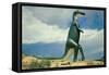 Duck-Billed Dinosaur, Retro-null-Framed Stretched Canvas