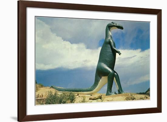 Duck-Billed Dinosaur, Retro-null-Framed Art Print