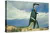 Duck-Billed Dinosaur, Retro-null-Stretched Canvas