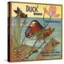 Duck Brand - Pomona, California - Citrus Crate Label-Lantern Press-Stretched Canvas