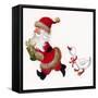 Duck Chasing Santa-Beverly Johnston-Framed Stretched Canvas