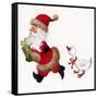 Duck Chasing Santa-Beverly Johnston-Framed Stretched Canvas