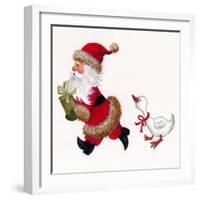 Duck Chasing Santa-Beverly Johnston-Framed Giclee Print