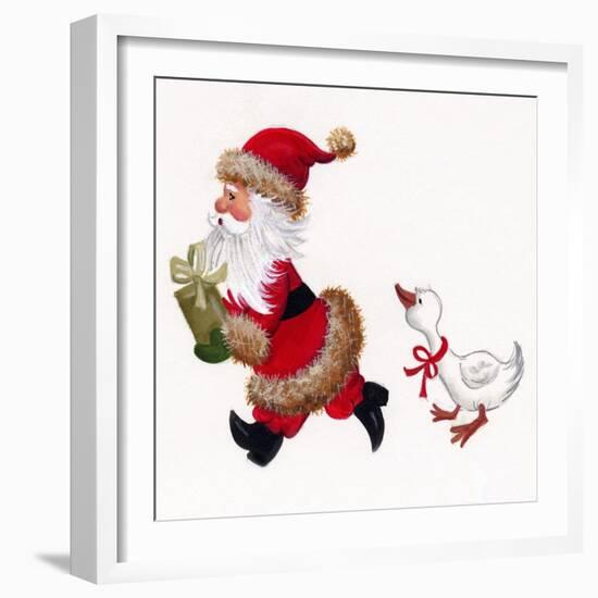 Duck Chasing Santa-Beverly Johnston-Framed Giclee Print