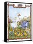 Duck, Chicks, Watering Can, Nestspring, Flowers-Wendy Edelson-Framed Stretched Canvas