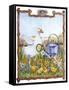 Duck, Chicks, Watering Can, Nestspring, Flowers-Wendy Edelson-Framed Stretched Canvas