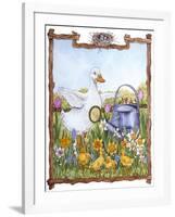 Duck, Chicks, Watering Can, Nestspring, Flowers-Wendy Edelson-Framed Giclee Print