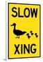 Duck Crossing Plastic Sign-null-Framed Art Print