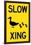 Duck Crossing Plastic Sign-null-Framed Art Print