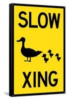 Duck Crossing Plastic Sign-null-Framed Stretched Canvas