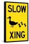 Duck Crossing Plastic Sign-null-Framed Stretched Canvas