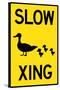 Duck Crossing Plastic Sign-null-Stretched Canvas
