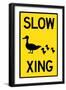 Duck Crossing Plastic Sign-null-Framed Art Print