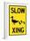 Duck Crossing Plastic Sign-null-Framed Art Print