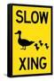 Duck Crossing Plastic Sign-null-Framed Stretched Canvas