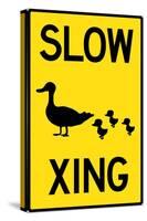 Duck Crossing Plastic Sign-null-Stretched Canvas