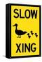 Duck Crossing Plastic Sign-null-Framed Stretched Canvas