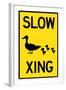 Duck Crossing Plastic Sign-null-Framed Art Print