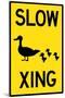 Duck Crossing Plastic Sign-null-Mounted Art Print