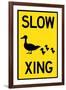 Duck Crossing Plastic Sign-null-Framed Art Print