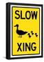 Duck Crossing Sign Poster-null-Framed Poster