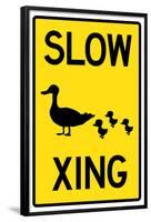 Duck Crossing Sign Poster-null-Framed Poster