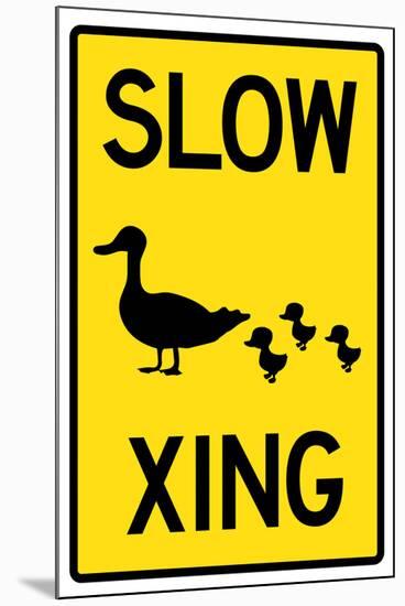 Duck Crossing Sign Poster-null-Mounted Poster