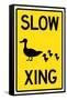 Duck Crossing Sign Poster-null-Framed Stretched Canvas