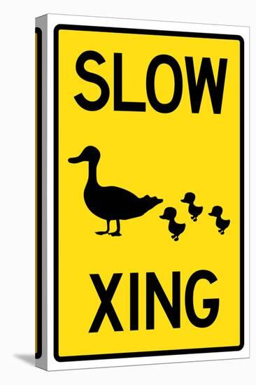 Duck Crossing-null-Stretched Canvas