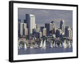 Duck Dodge Sailboat Race, Lake Union, Seattle, Washington, USA-William Sutton-Framed Photographic Print