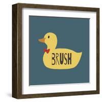 Duck Family Boy Brush-Color Me Happy-Framed Art Print