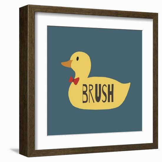 Duck Family Boy Brush-Color Me Happy-Framed Art Print