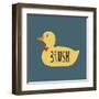 Duck Family Boy Brush-Color Me Happy-Framed Art Print