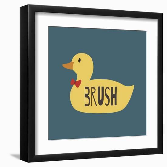 Duck Family Boy Brush-Color Me Happy-Framed Art Print