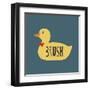 Duck Family Boy Brush-Color Me Happy-Framed Art Print