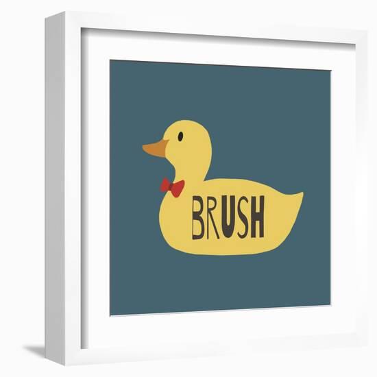 Duck Family Boy Brush-Color Me Happy-Framed Art Print