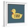 Duck Family Boy Brush-Color Me Happy-Framed Art Print